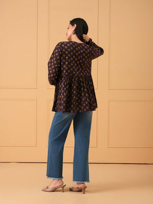 Tiny Bloom Maternity Short Kurti - S Maternity and Nursing Tops