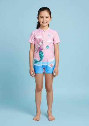 Tiny Mermaid Tales Girls Swimsuit - 2 - 4 Years Kids Swimwear