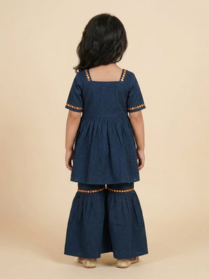 Tiny Twinkle Girls Embroidered Kurta Sharara Set - 1-2 Years Girls Ethnic Set