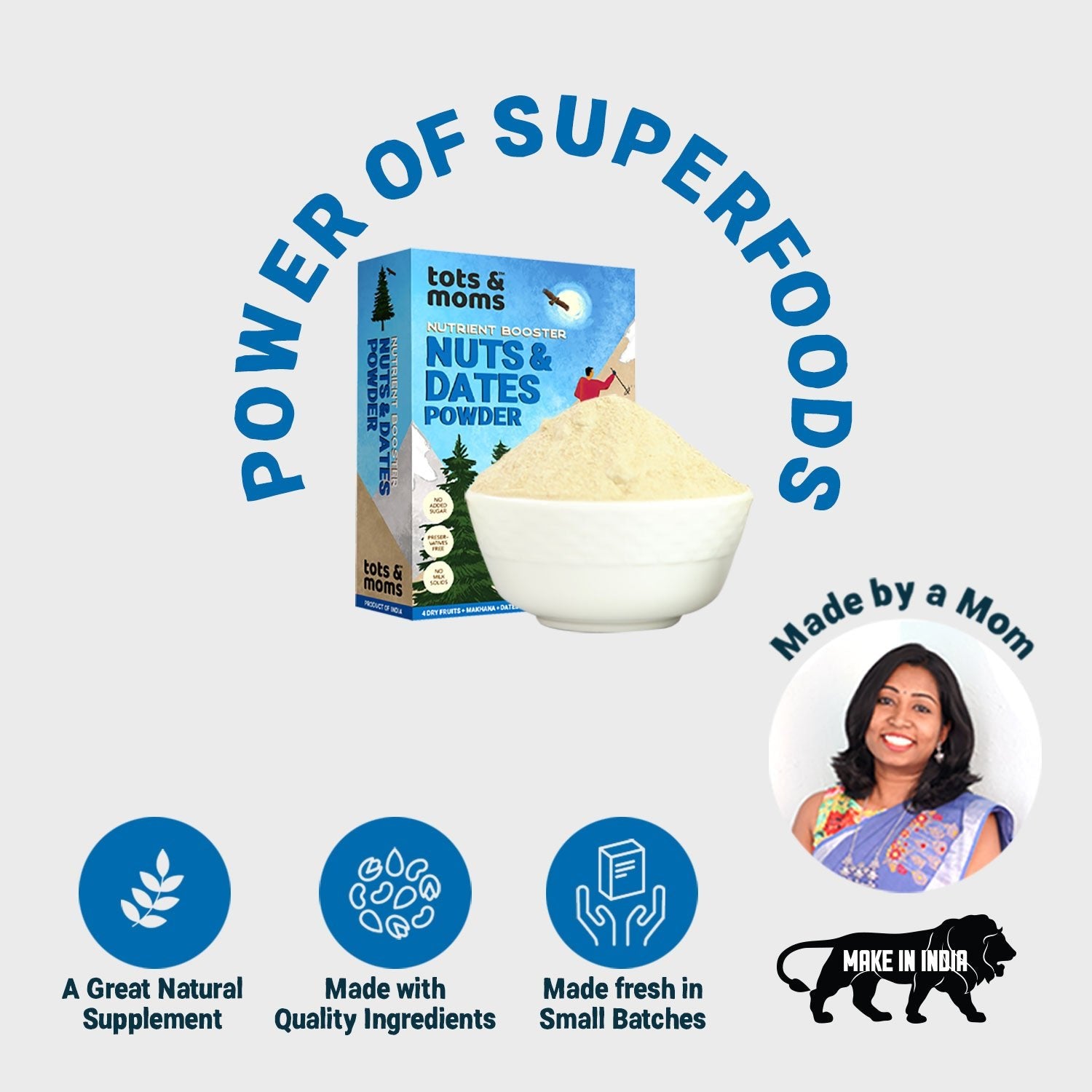 Tots and Moms Dry Fruits Mix - Nuts & Dates Powder - Baby Food