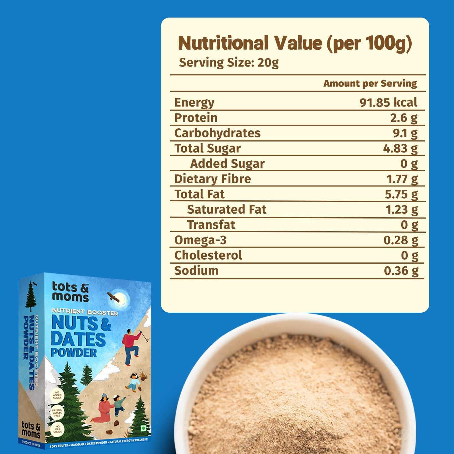 Tots and Moms Dry Fruits Mix - Nuts & Dates Powder - Baby Food