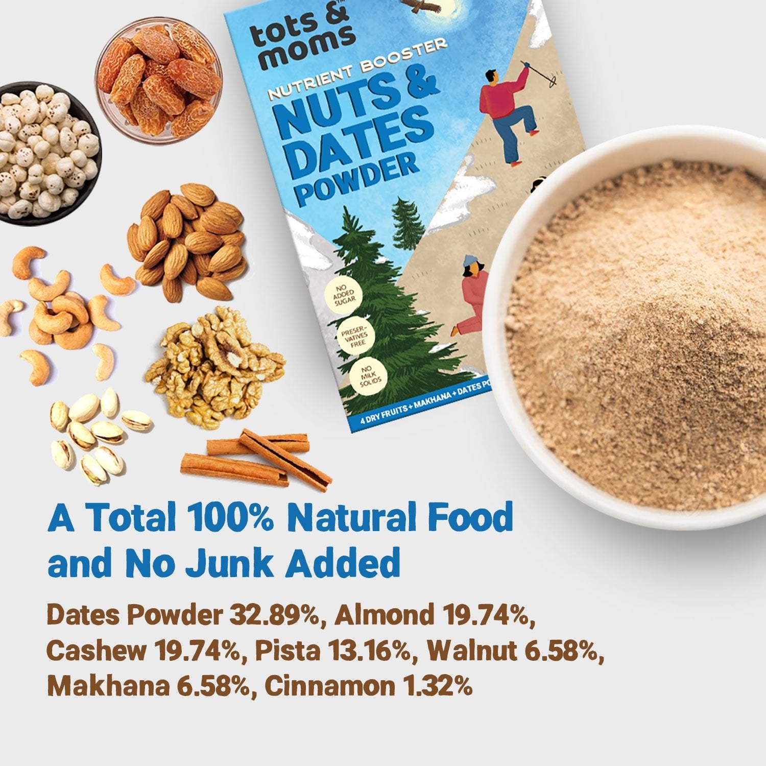 Tots and Moms Dry Fruits Mix - Nuts & Dates Powder - Baby Food