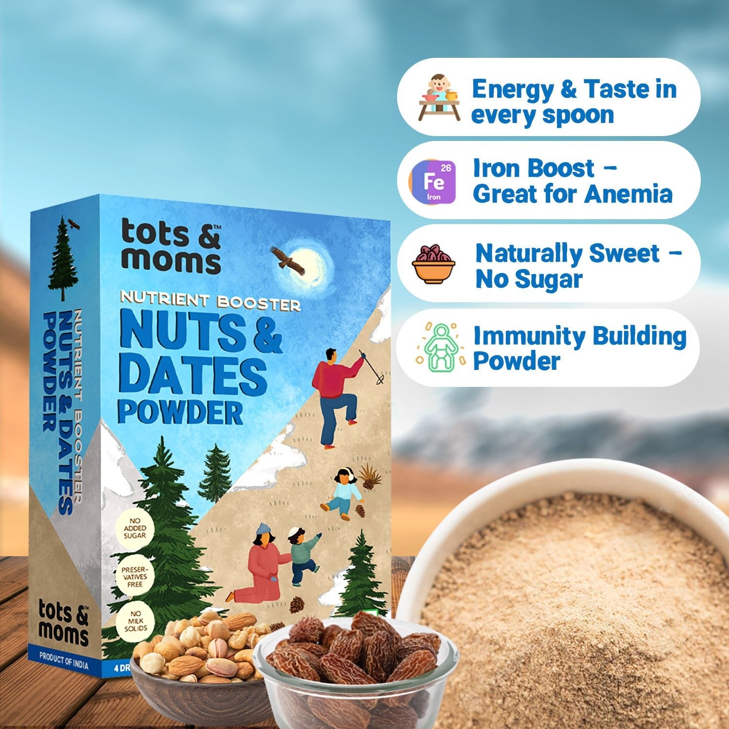 Tots and Moms Dry Fruits Mix - Nuts & Dates Powder - Baby Food