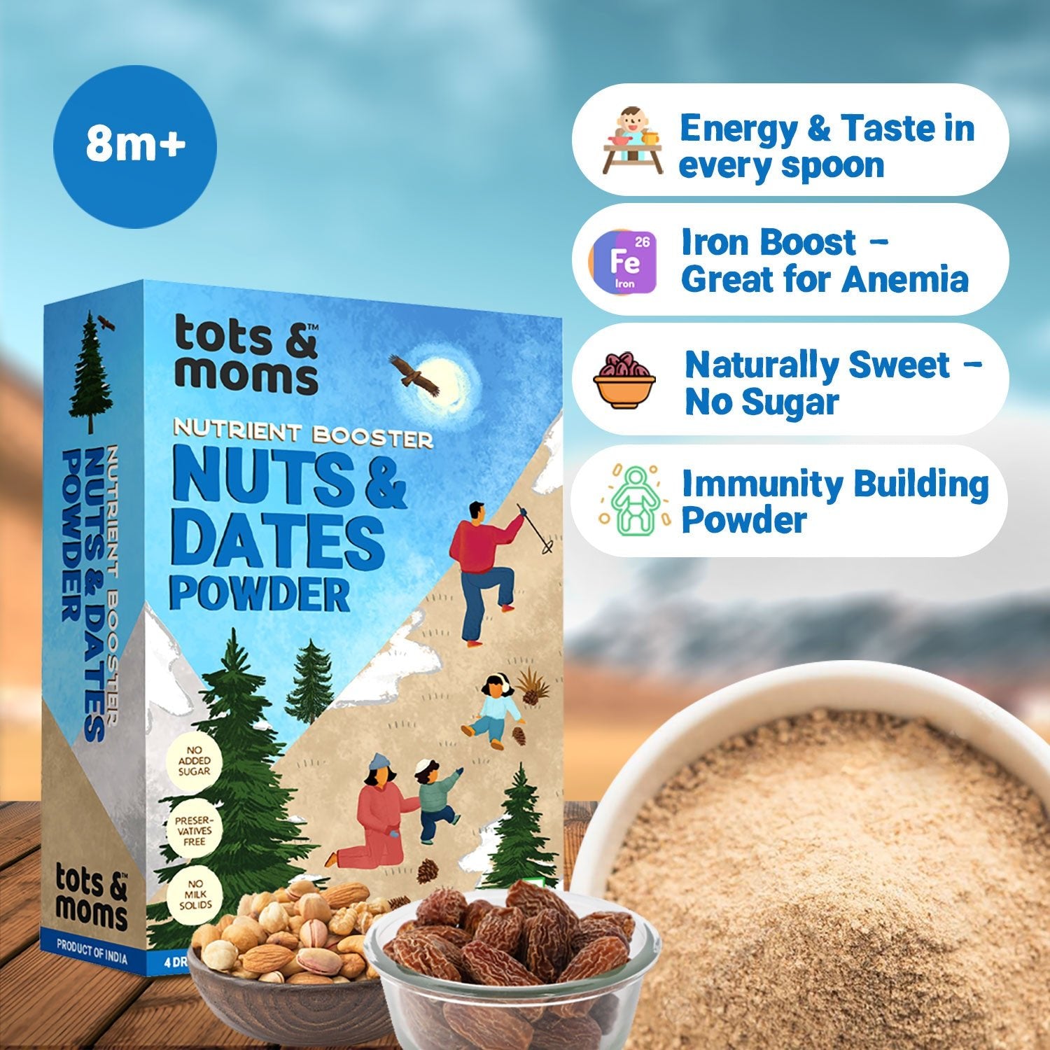 Tots and Moms Dry Fruits Mix - Nuts & Dates Powder - Baby Food