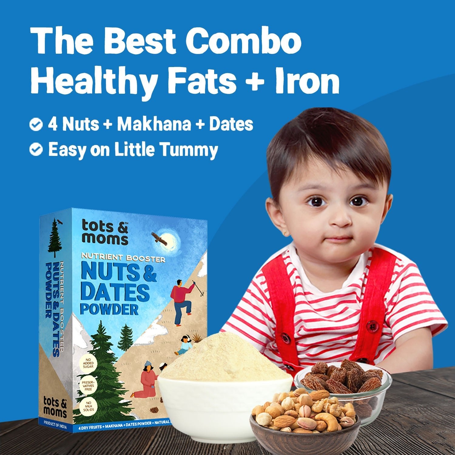 Tots and Moms Dry Fruits Mix - Nuts & Dates Powder - Baby Food