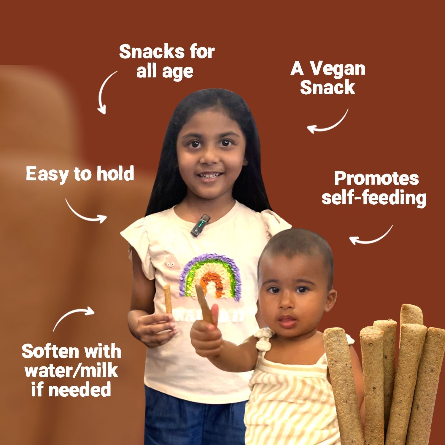 Tots and Moms Millet and Herbs Teething Sticks made with Jaggery for Babies, 12Months+, 150g - TS03