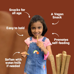Tots and Moms Whole Wheat, Ajwain & Jeera Teething Sticks made with Jaggery for Babies, 12Months+, 150g - TS01