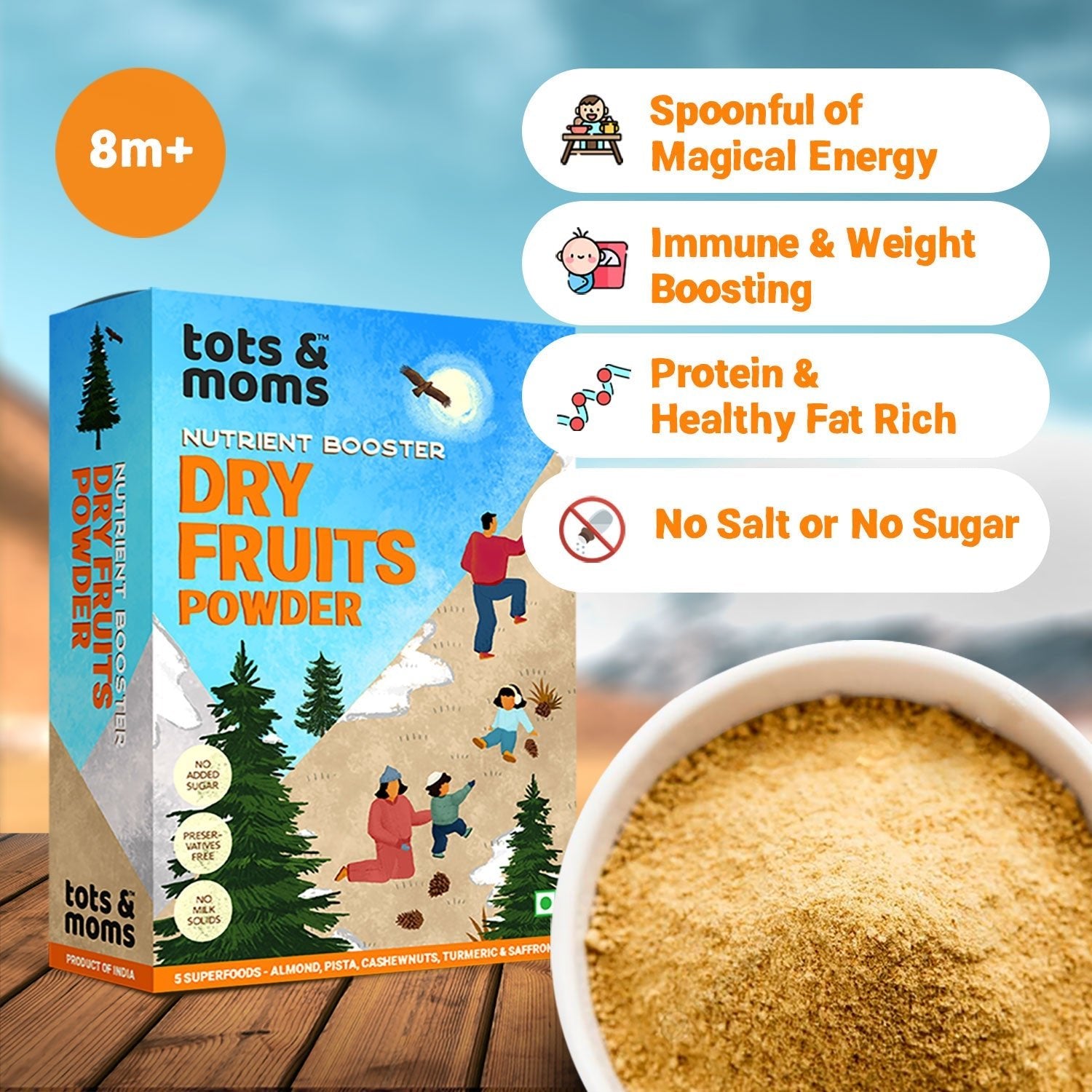 Tots & Moms 100% Dry Fruits Powder for babies - DM01
