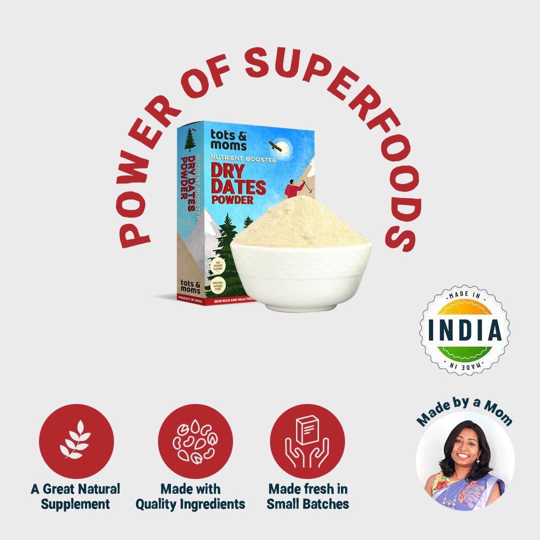 Tots & Moms 100% Iron Rich Dry Dates/Kharik/Karjura Powder for babies - OT04