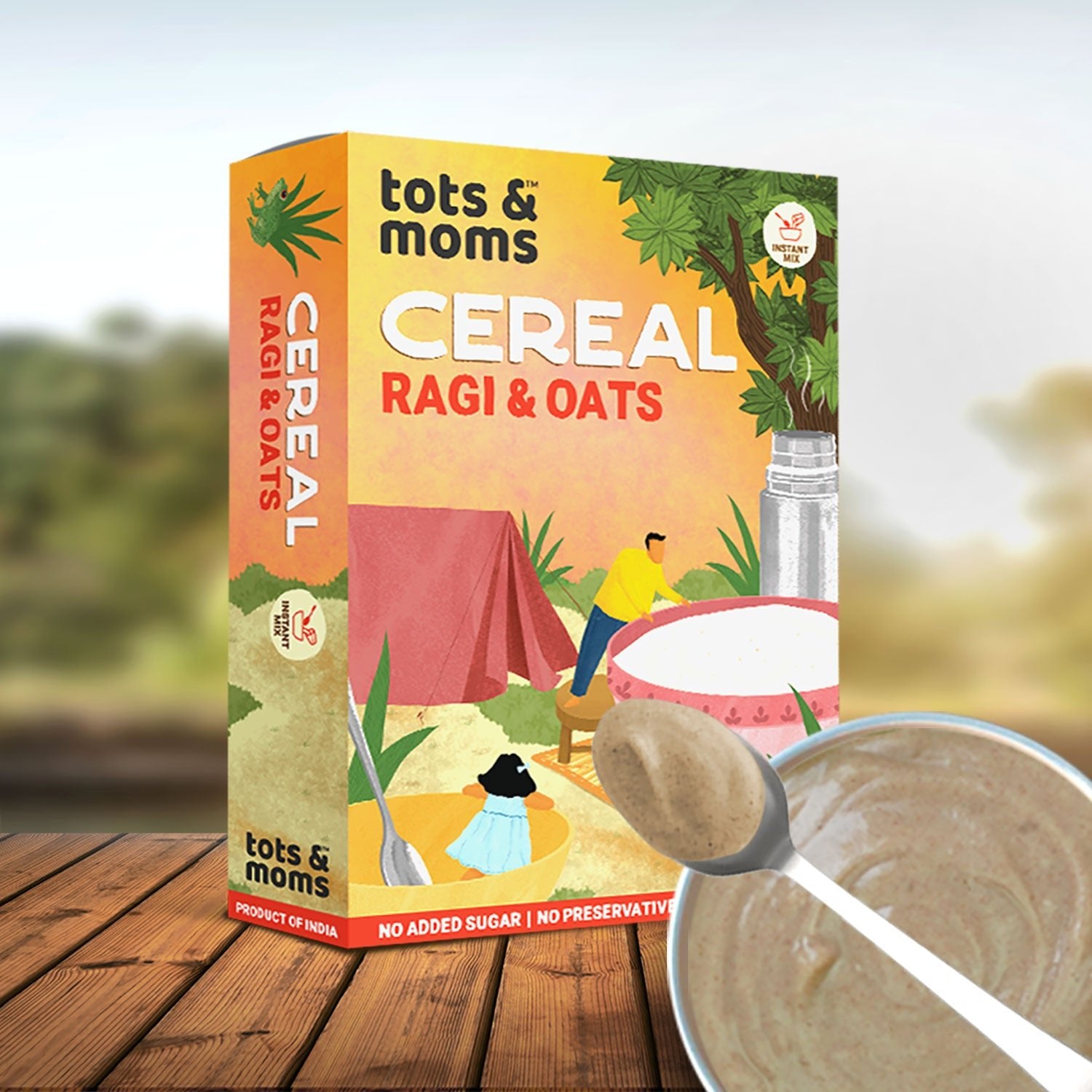Tots & Moms Calcium & Fiber Rich - Ragi & Oats Instant Cereal Mix 200g - IN01