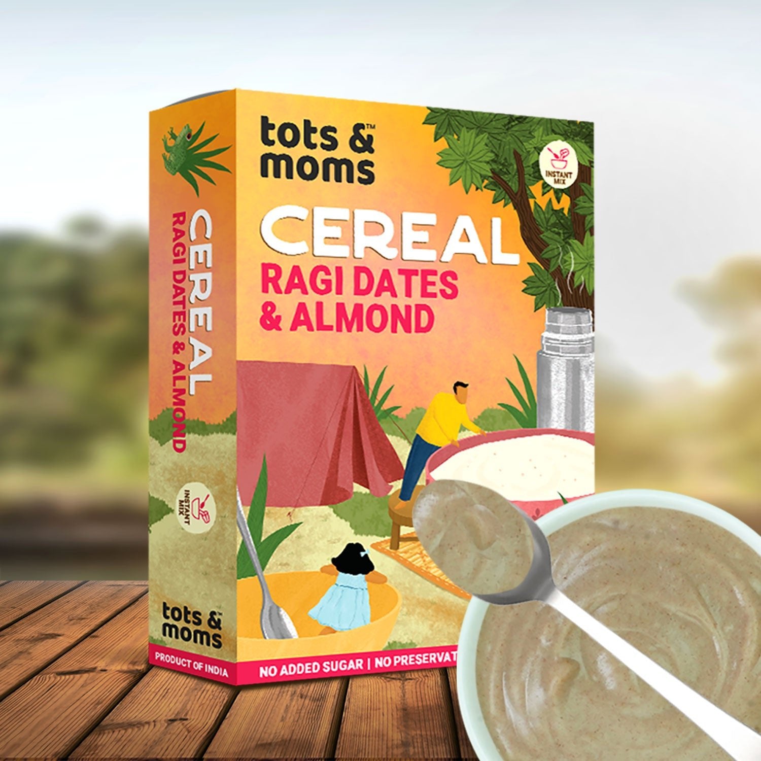 Tots & Moms Calcium Rich Instant Ragi Dates & Almonds Cereal 200g - IN12
