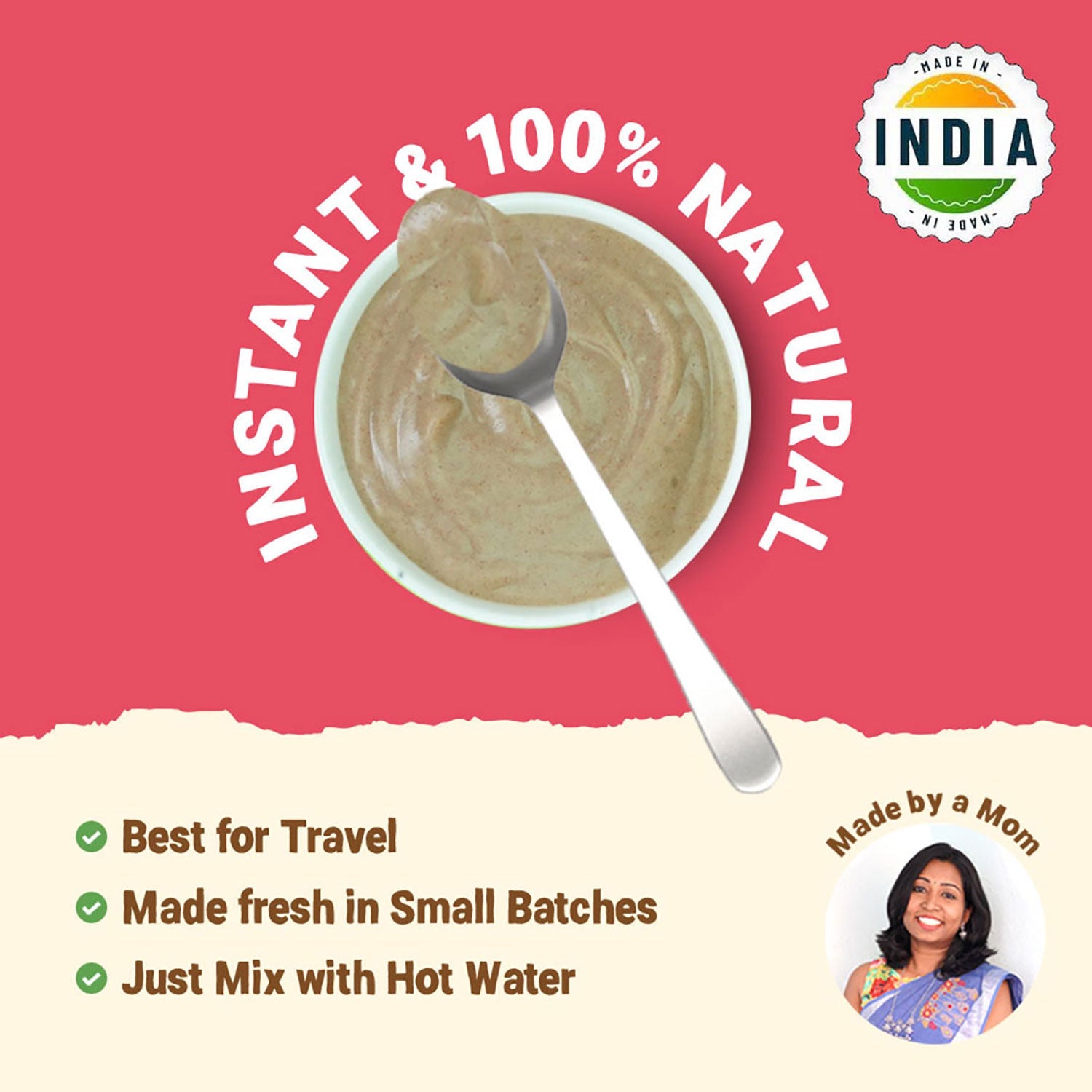 Tots & Moms Calcium Rich Instant Ragi Dates & Almonds Cereal 200g - IN12