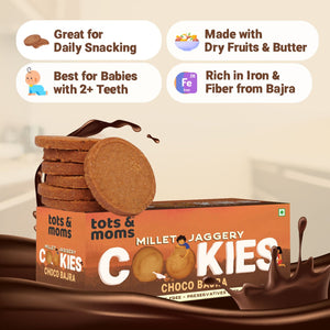 Tots & Moms Choco Bajra | Nuts & Seeds | Sweet & Savory | Pack of 3 - 150g each - HS678