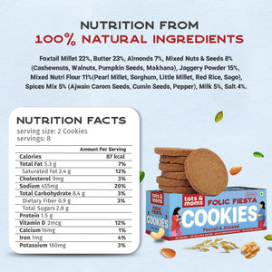 Tots & Moms Cookies | Mighty Iron | Folic Fiesta | Calcium Magic | Pack of 3 - 150g each - Food & Snack