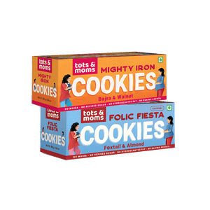 Tots & Moms Cookies | Mighty Iron | Folic Fiesta | Pack of 2 - 150g each - WP34