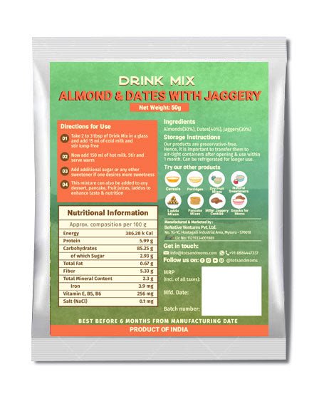 Tots & Moms Drink Mixes Trial Combo | 4 Packs | 50g each - TP3