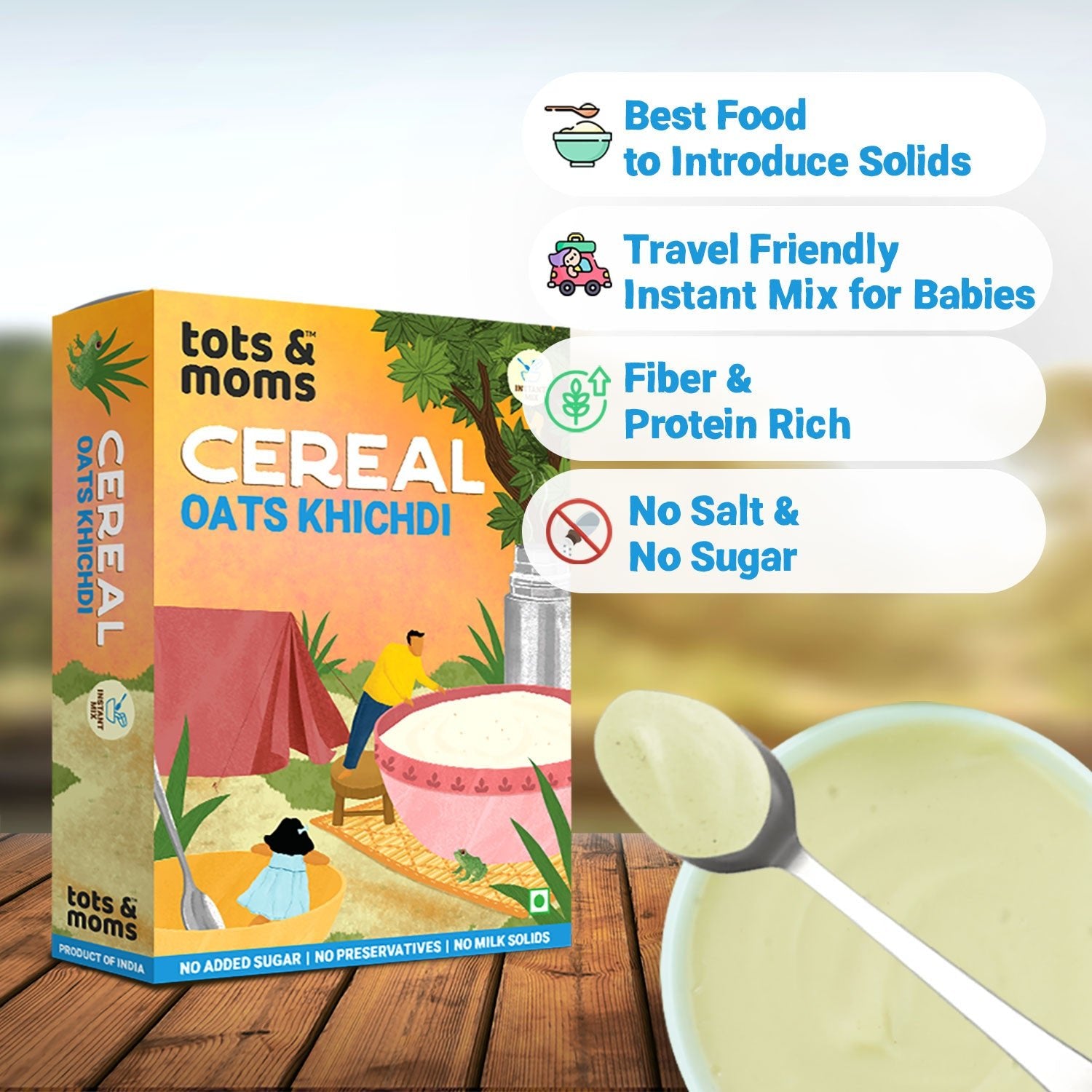 Tots & Moms Instant Oats Khichdi Baby Cereal - IN10