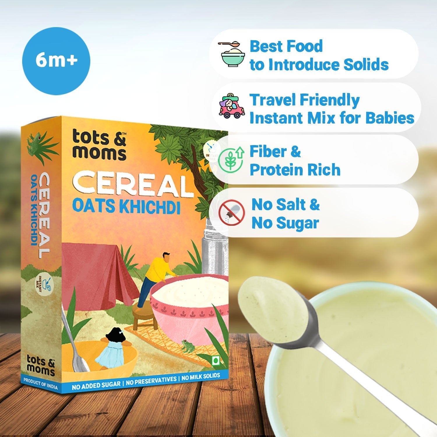 Tots & Moms Instant Oats Khichdi Baby Cereal - IN10