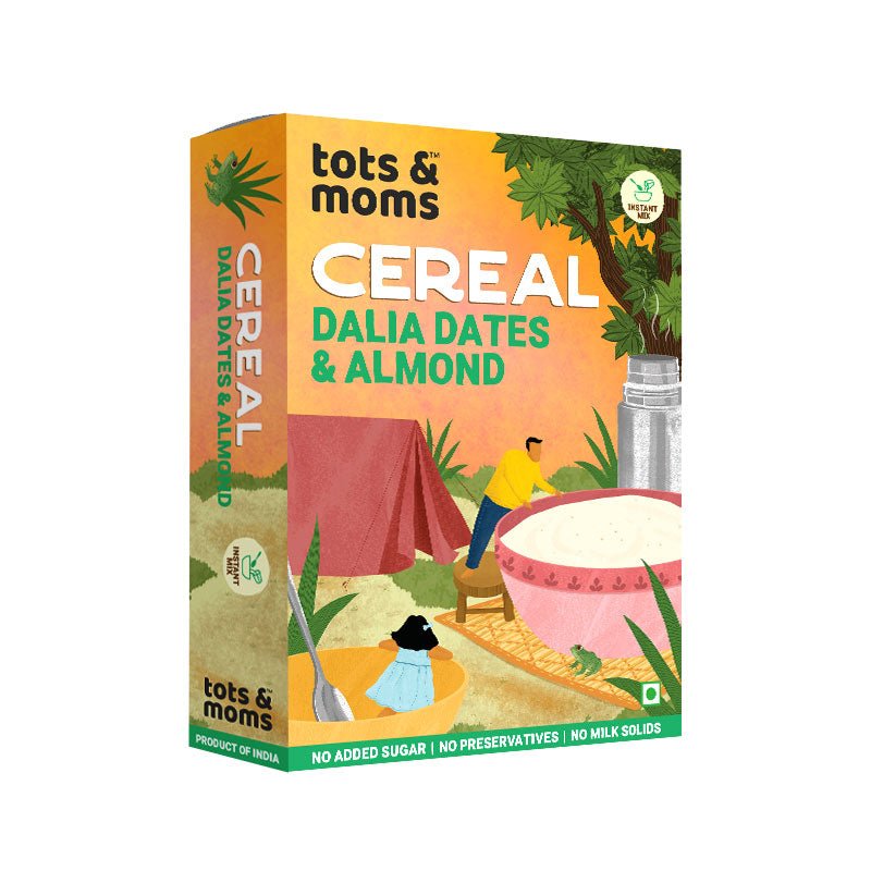 Tots & Moms Iron & Protein Rich Instant Dalia Dates & Almonds Baby Cereal - IN11
