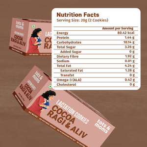 Tots & Moms Lactation Cookies – Cocoa Ragi & Aliv. Boosts Lactation, Immunity & Postpartum Recovery, Rich in antioxidants - Pack of 2