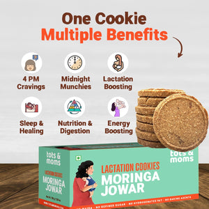 Tots & Moms Lactation Cookies – Moringa & Jowar. Boosts Lactation, Immunity & Postpartum Recovery and High-Fiber, Nutrient-Rich - Pack of 2