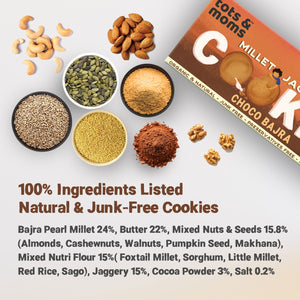 Tots & Moms Millet & Jaggery Cookies - Choco Bajra | 150g - HS08