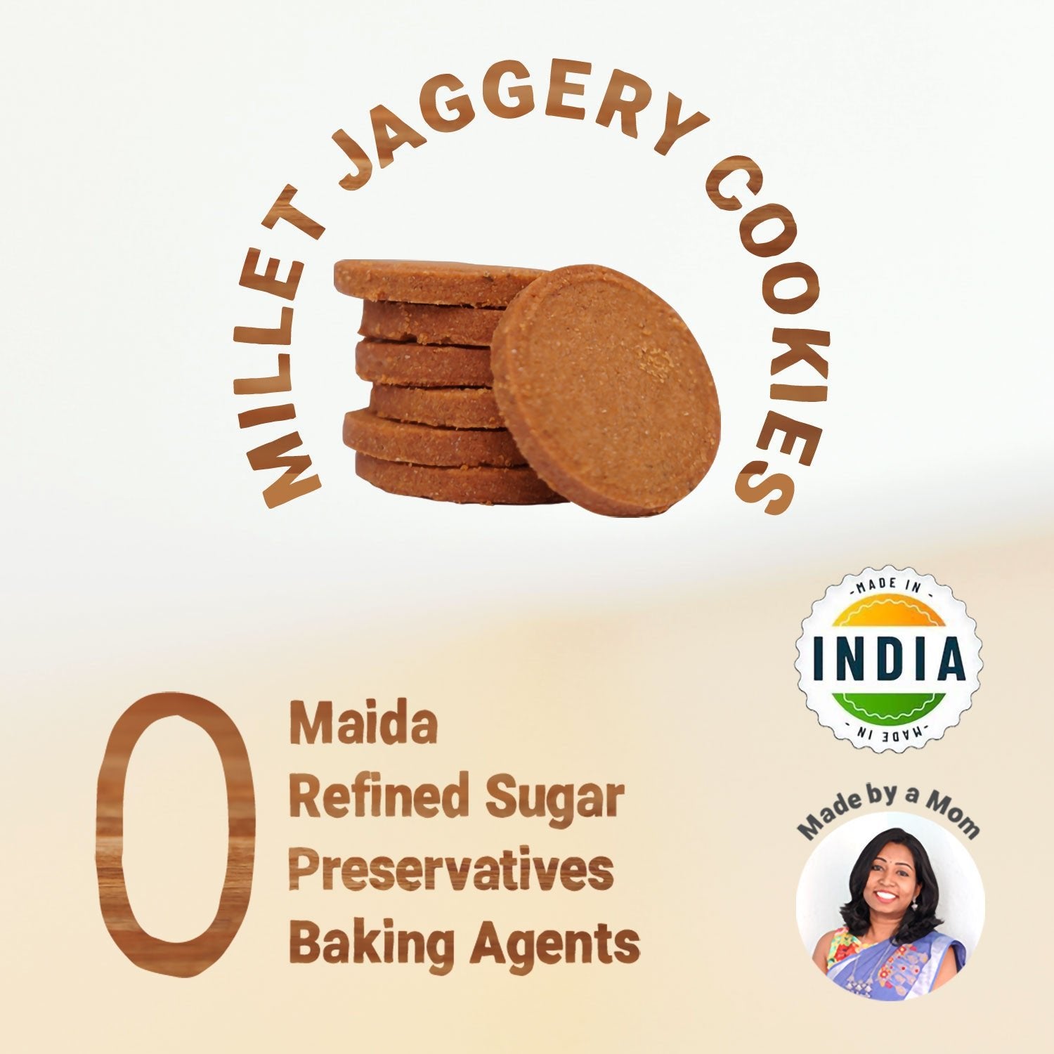 Tots & Moms Millet & Jaggery Cookies - Choco Bajra | 150g - HS08