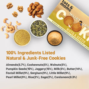 Tots & Moms Millet & Jaggery Cookies - Nuts & Seeds | 150g - HS06