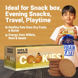 Tots & Moms Millet & Jaggery Cookies - Nuts & Seeds | 150g - HS06
