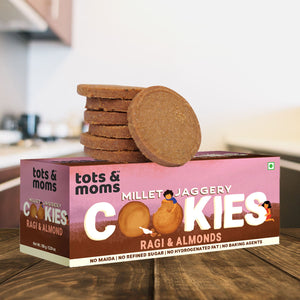 Tots & Moms Millet & Jaggery Cookies - Ragi & Almonds | 150g - HS05