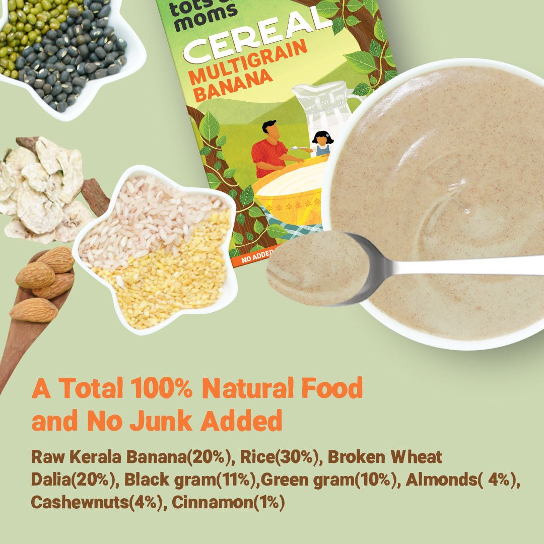 Tots & Moms Multigrain Raw Kerala Banana Cereal 200g for babies - CE07