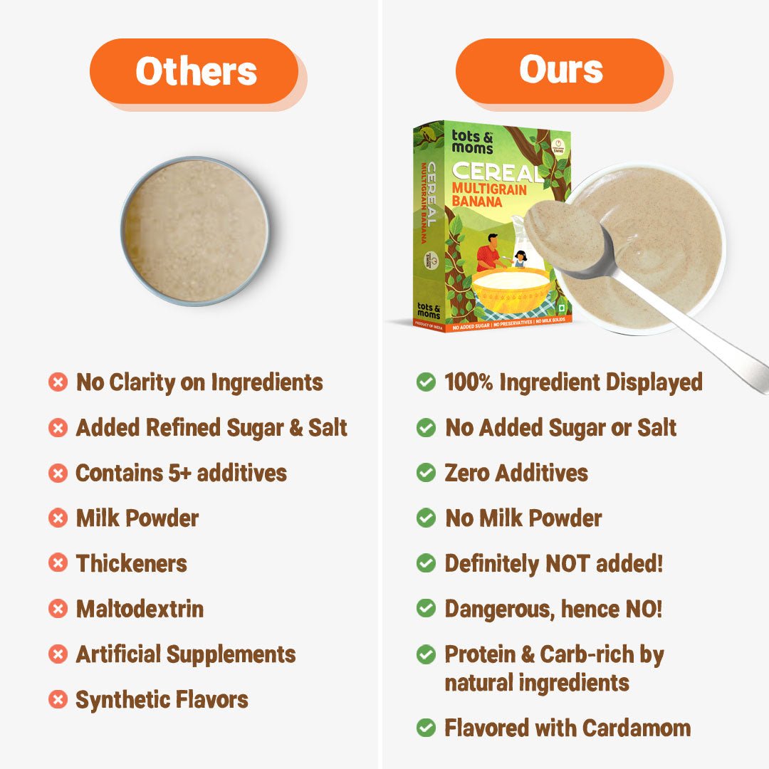 Tots & Moms Multigrain Raw Kerala Banana Cereal 200g for babies - CE07