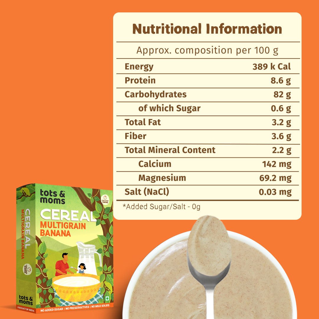 Tots & Moms Multigrain Raw Kerala Banana Cereal 200g for babies - CE07