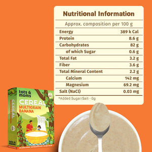 Tots & Moms Multigrain Raw Kerala Banana Cereal 200g for babies - CE07