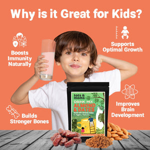 Tots & Moms No Sugar Brain Boosting Drink Mix - Almond & Dates 200g - DM07