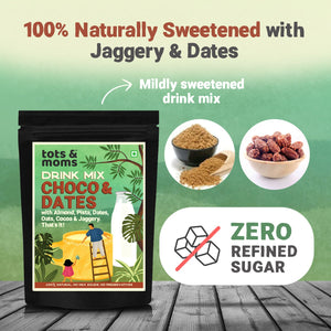 Tots & Moms No Sugar Iron Rich Choco Dates Drink Mix with Jaggery 200g - Baby Food