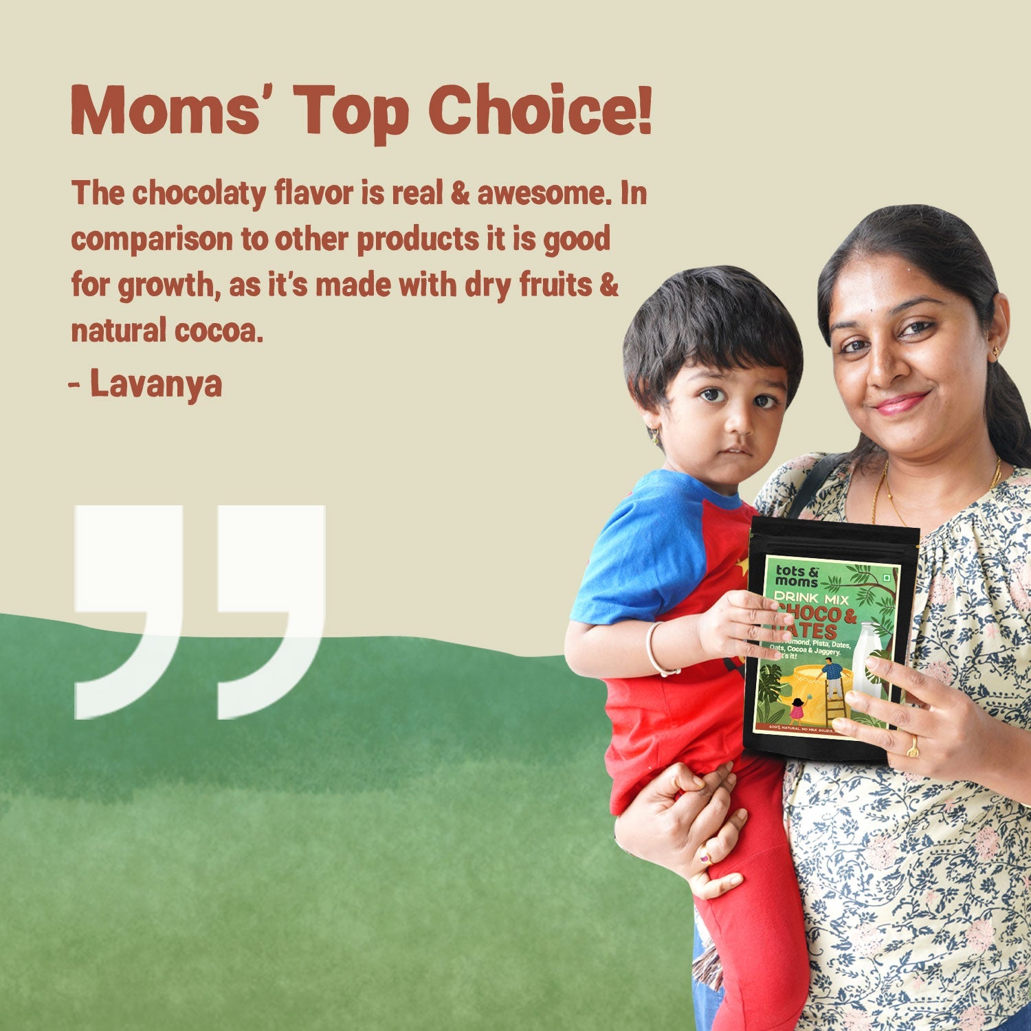 Tots & Moms No Sugar Iron Rich Choco Dates Drink Mix with Jaggery 200g - Baby Food