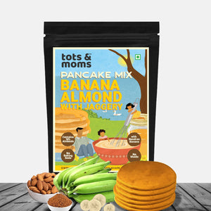 Tots & Moms No Sugar No Maida Pancake Mix - Banana Almond Pancake Mix 250g - HS02