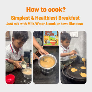 Tots & Moms No Sugar No Maida Pancake Mix - Banana Almond Pancake Mix 250g - HS02