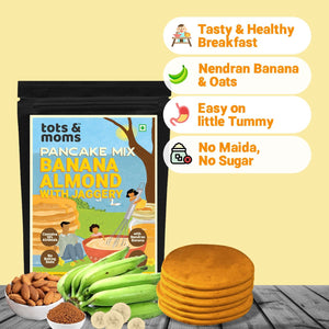 Tots & Moms No Sugar No Maida Pancake Mix - Banana Almond Pancake Mix 250g - HS02