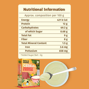 Tots & Moms Protein & Calcium Rich - Amaranth & Makhana Instant Cereal 200g - IN07