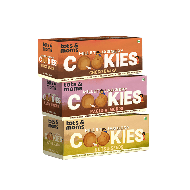 Tots & Moms| Ragi & Almonds | Nuts & Seeds | Choco Bajra | Pack of 3 - 150g each - HS568
