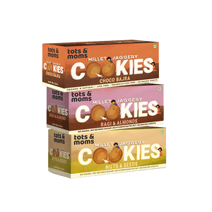 Tots & Moms| Ragi & Almonds | Nuts & Seeds | Choco Bajra | Pack of 3 - 150g each - HS568