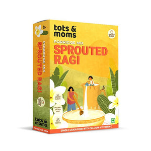 Tots & Moms Sprouted Ragi Powder 200g | Nachni/Finger Millet Cereal, Molake Ragi Sari - HP04