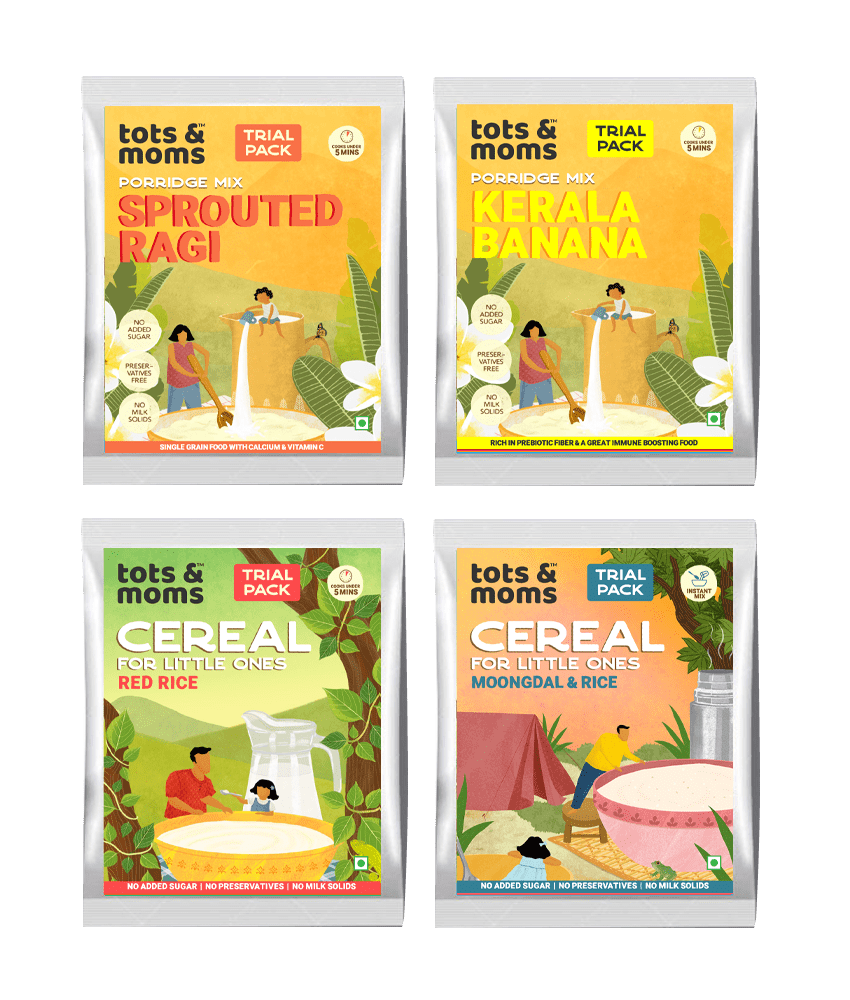 Tots & Moms Trial Pack - First Foods Combo 4 Packs - TP1