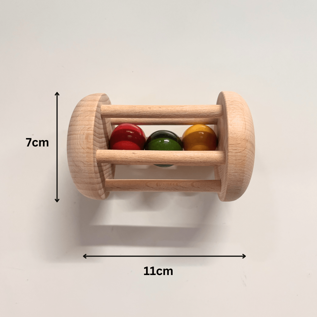 Toy Trunk Cognitive Roll and Learn Set ( Rolling rattle , Vegetable Flash cards) - Rattle