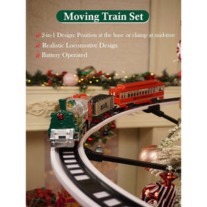 Train around the tree set with Light and Sound for Christmas Tree Decor - Christmas