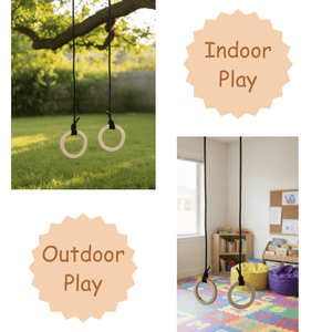 Train Your Brain Wooden Gymnastic Rings | The Mom Store - Indoor Climbers & Play Structures