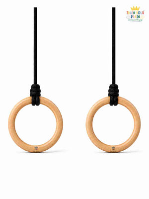 Train Your Brain Wooden Gymnastic Rings | The Mom Store - Indoor Climbers & Play Structures