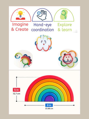 Train Your Brain Wooden Rainbow Stacker | The Mom Store - Wooden Stacker
